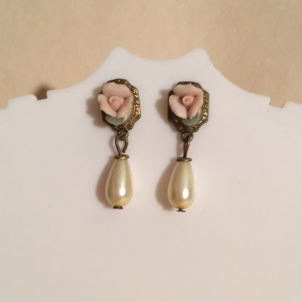 Pink Flower Earrings